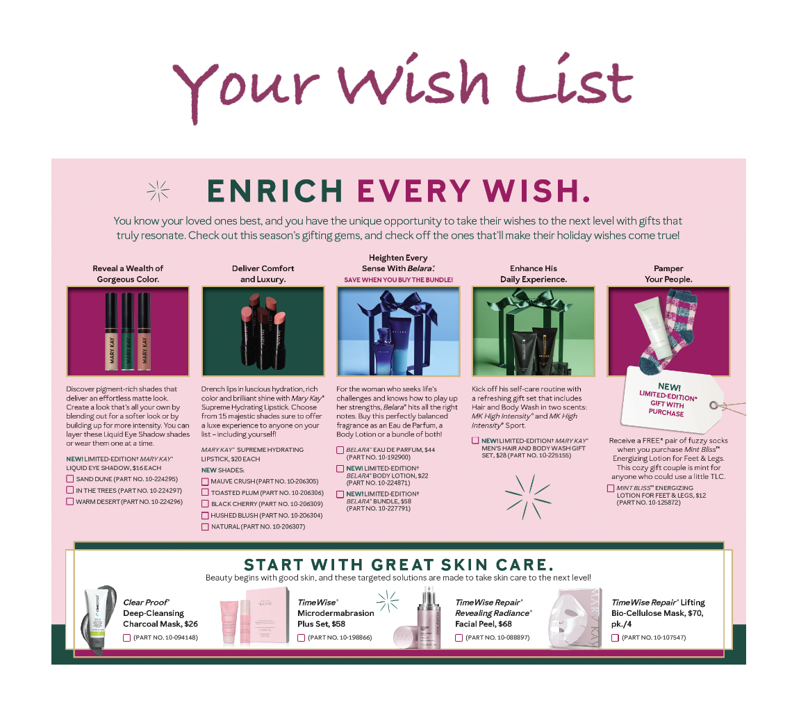 Wish List Mary Kay